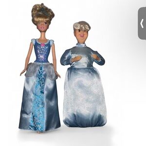 Disney Cinderella and godmother dolls